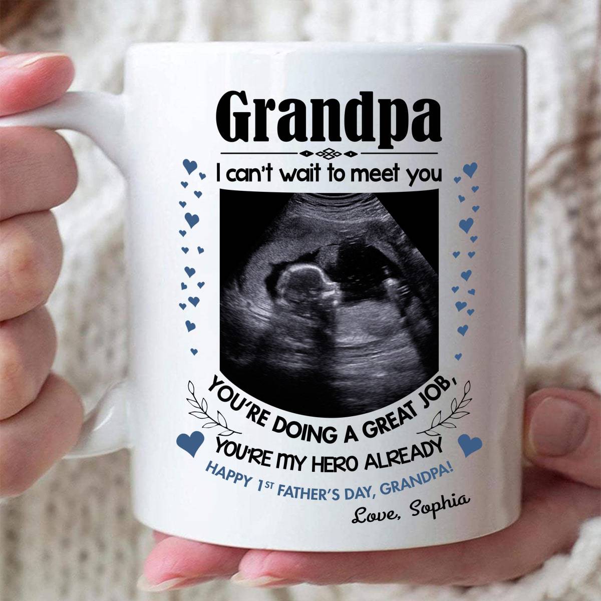 Personalized Ultrasound Happy 1st Father's Day Mug Gift For First
