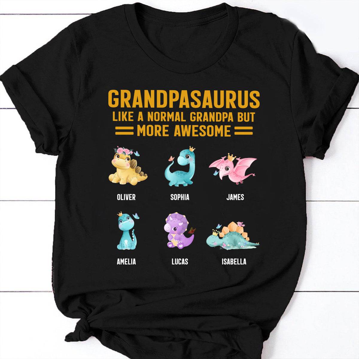Multicolor 18x18 Family 365 Awesome Grandpasaurus Dinosaur Grandpa Gift Throw Pillow 