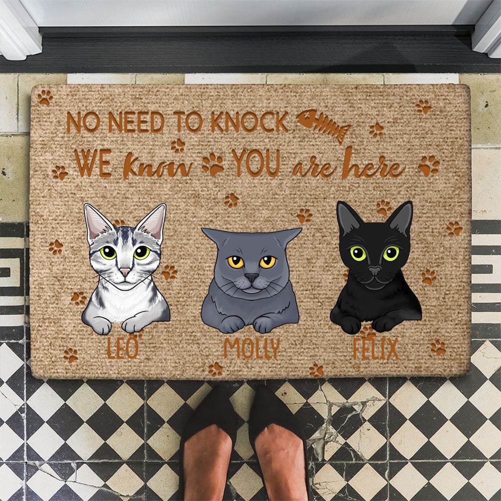 No Need to Knock“ Custom Pet Photo Doormat