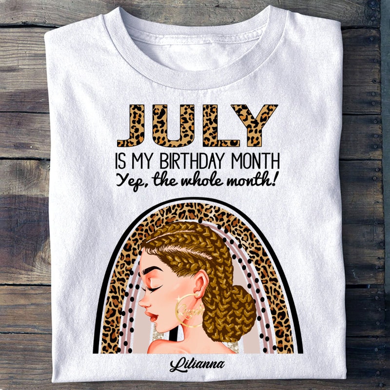 Gearcustoms Personalized Custom July Birthday T Shirt Custom Birthday Shirt Queens Born in July July Birthday Shirts for Woman July Birthday Gifts