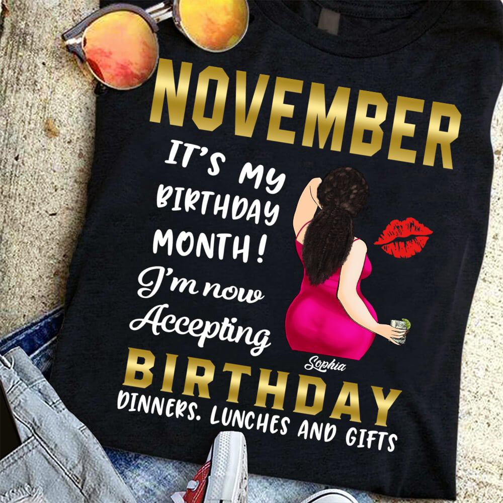 Uredelighed aritmetik Udgangspunktet Personalized November Birthday T Shirt, Custom Birthday Shirt, Queens Born  In November, November Birthday Shirts For Woman, November Birthday Gifts –  Gearcustoms.com
