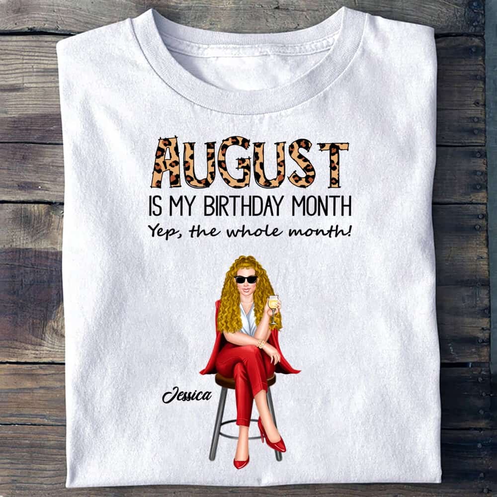Personalized Custom August Birthday T Shirt, Queens Are Born In