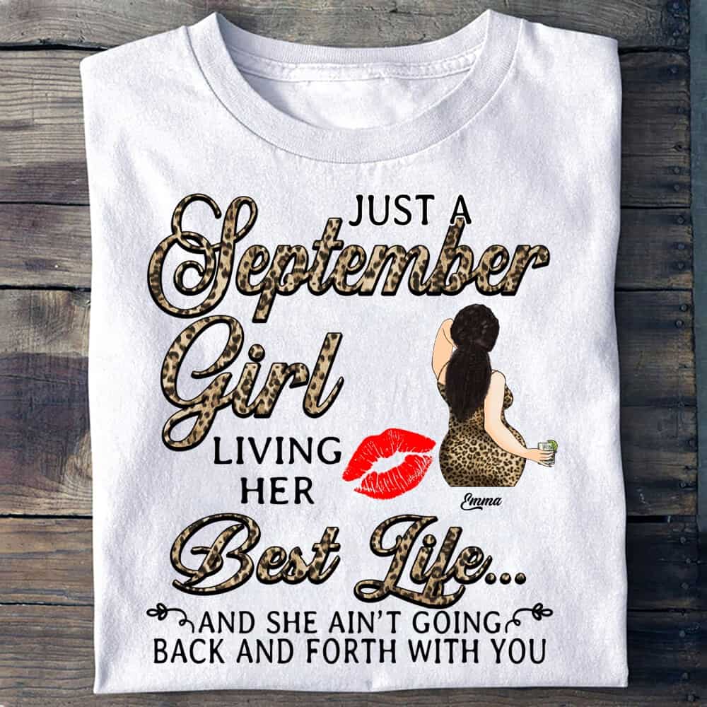 Just a Steptember Girl, Personalized Custom September Birthday T