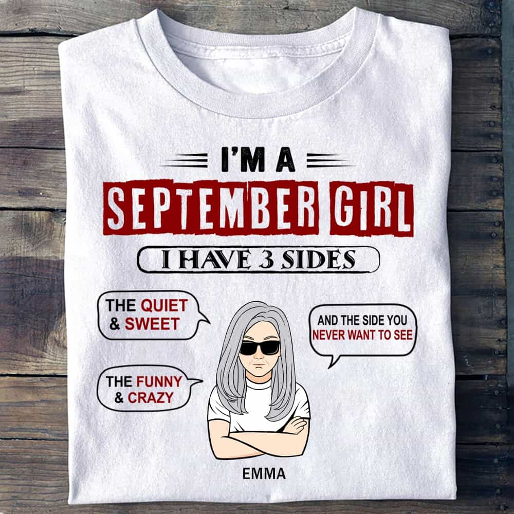 Personalized September Girl Birthday T Shirt, Custom Birthday
