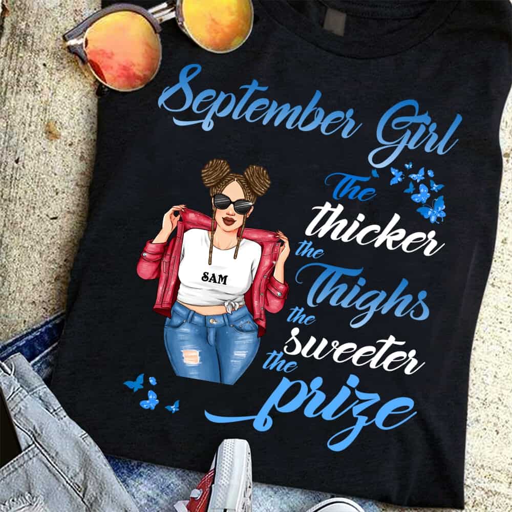 Personalized September Girl Birthday T Shirt, Custom Birthday