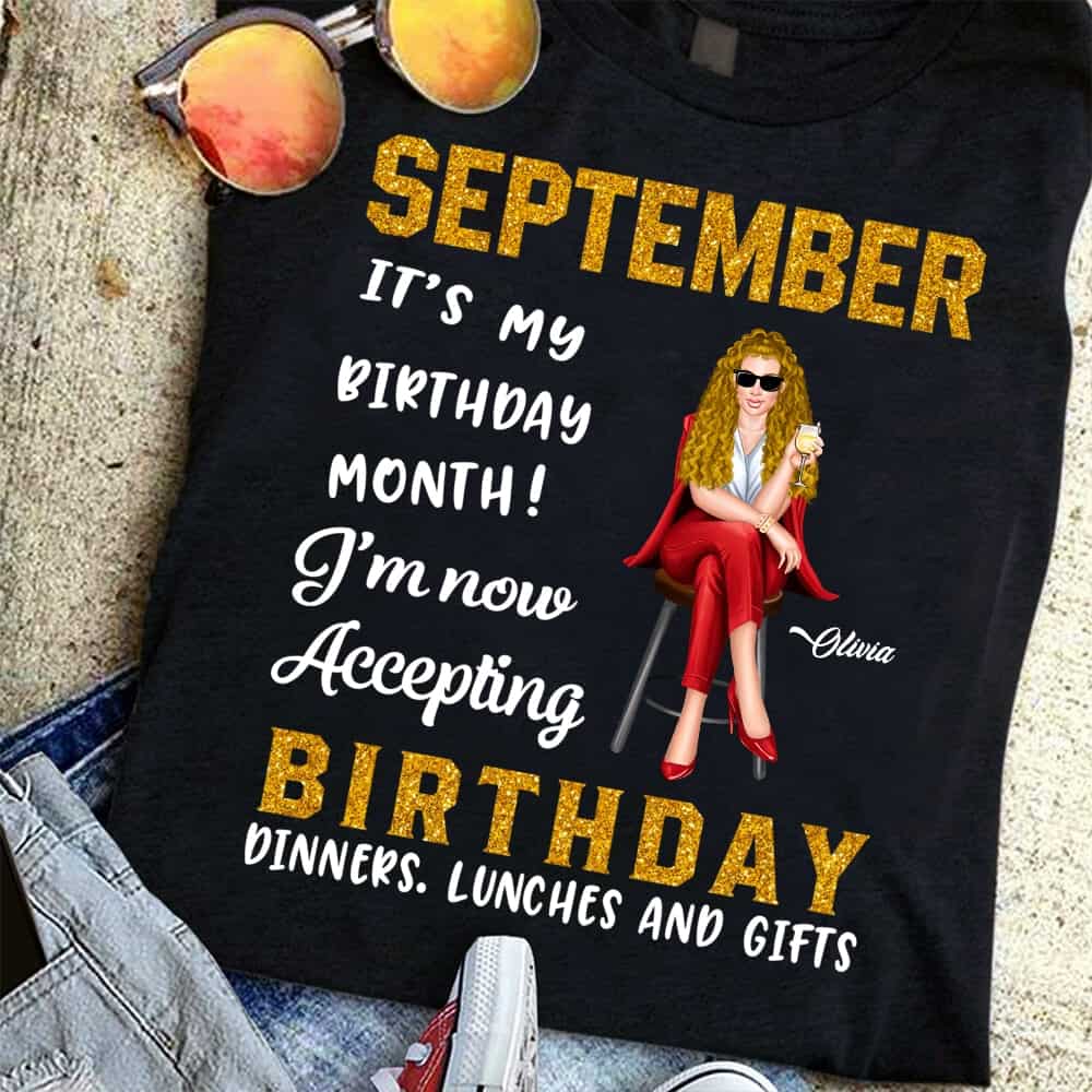 September Birthday Personalized T-Shirt, Custom Birthday Shirt