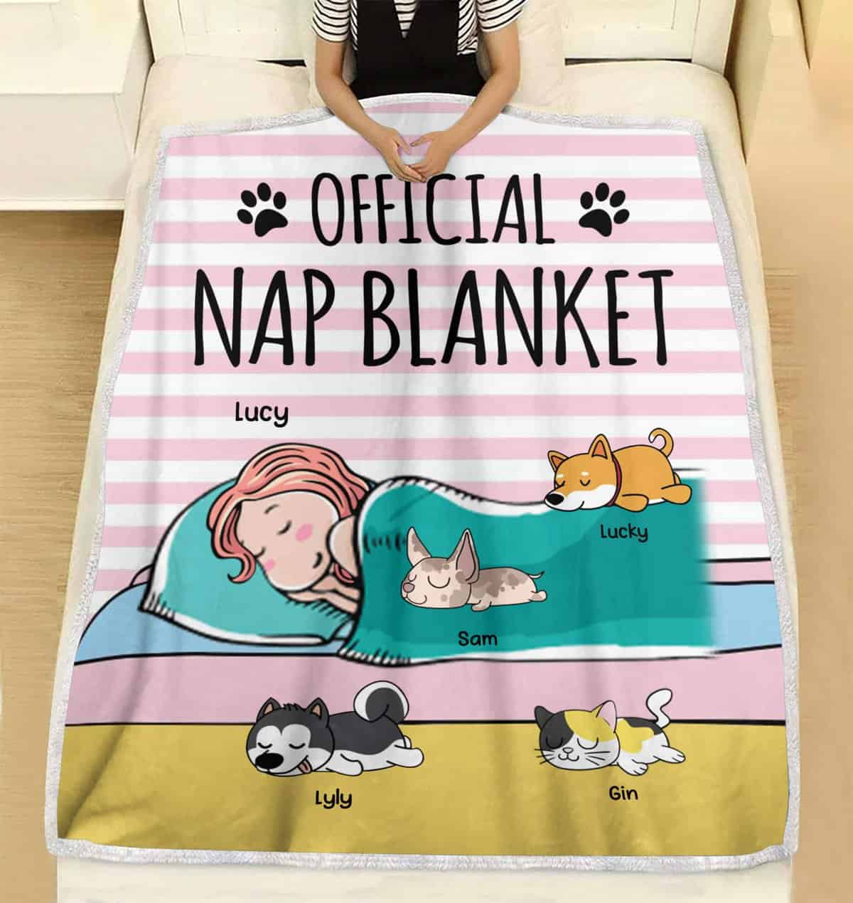 Official Nap Blanket Dog, Cat Personalized Blanket, Gift for Dog