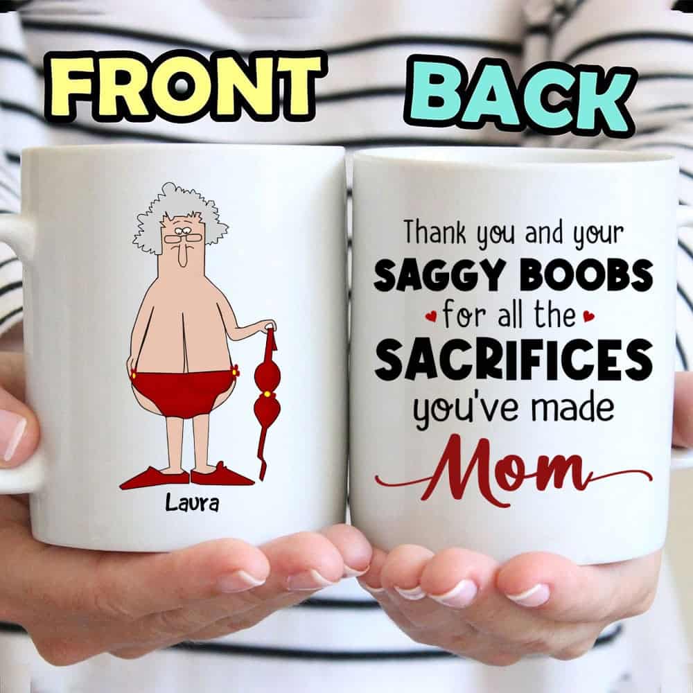 Mom has saggy breasts 