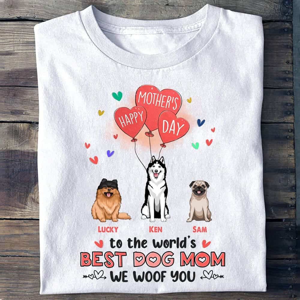 Happy Mother's Day Dog Personalized T Shirt, Personalized Mother's Day Gift  for Dog Lovers, Dog Mom