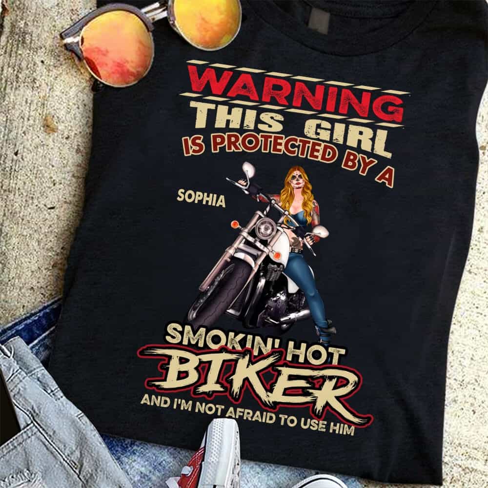 Personalized Custom Biker Girl T Shirt, Gift Idea for Biker Lovers