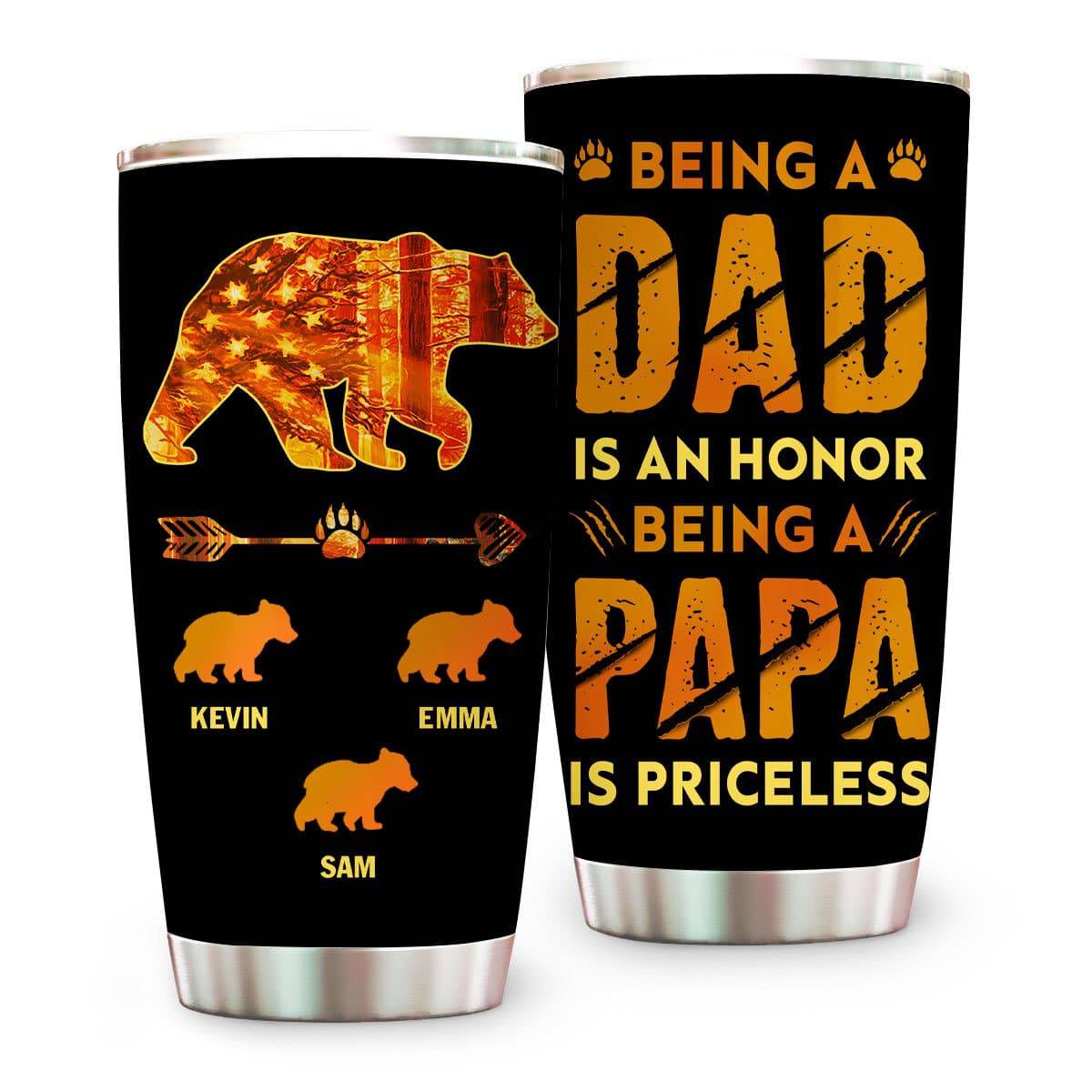Daddy/ Grandpa Bear Personalized Tumbler, Best Gift For Father