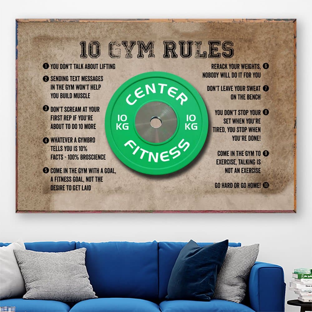 Fitness Center Rules Poster