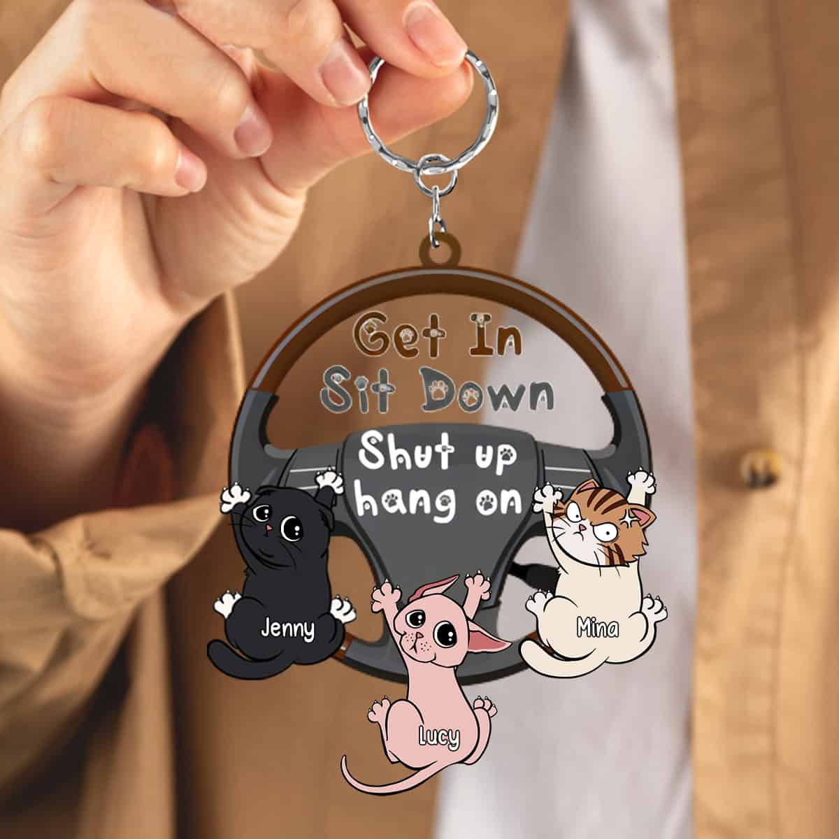 World's Best Cat Dad Keychain - Father's Day & Birthday Gift For Cat Lovers From Their Cats