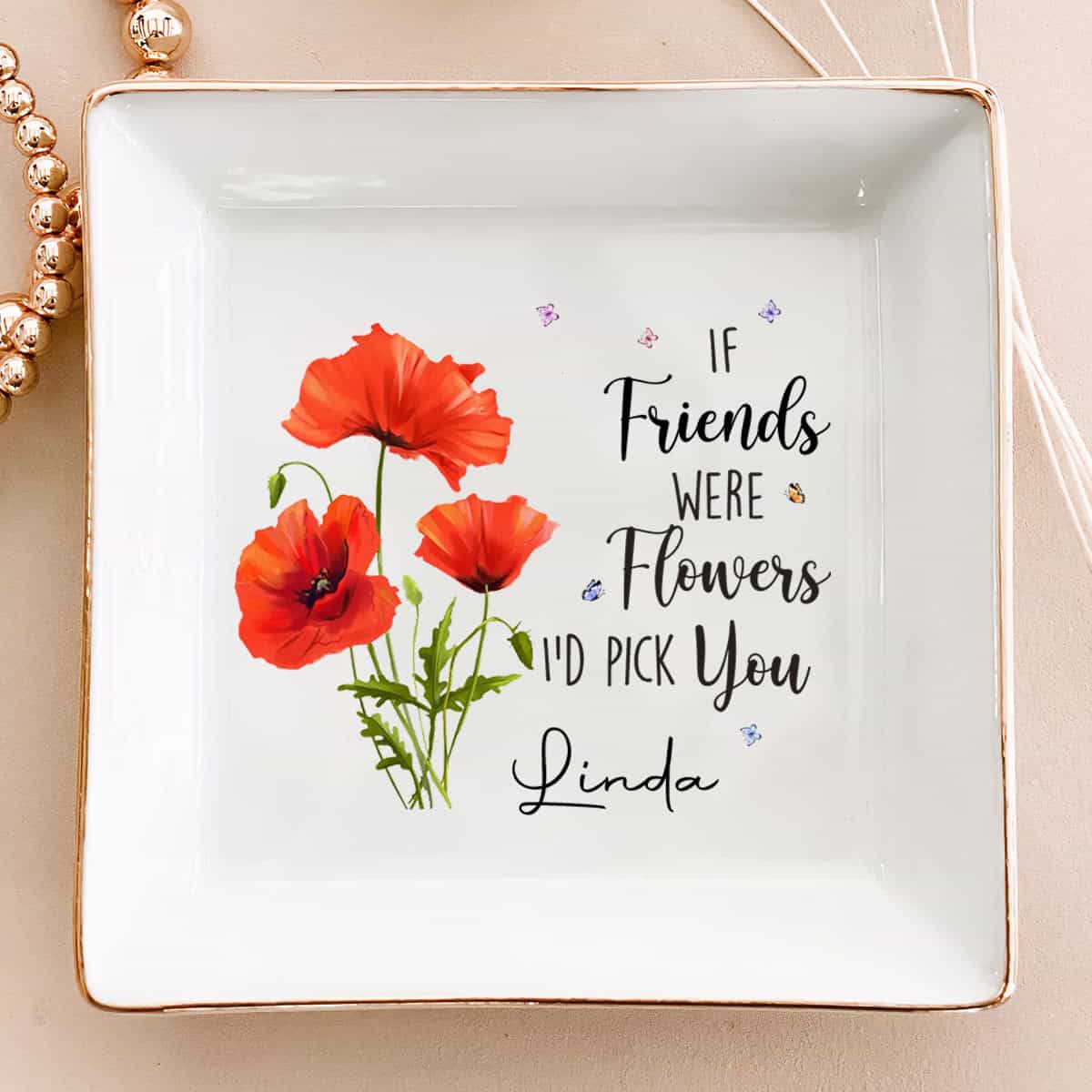 Personalized Bestie Gift, Custom Besties Ring Dish, Jewelry