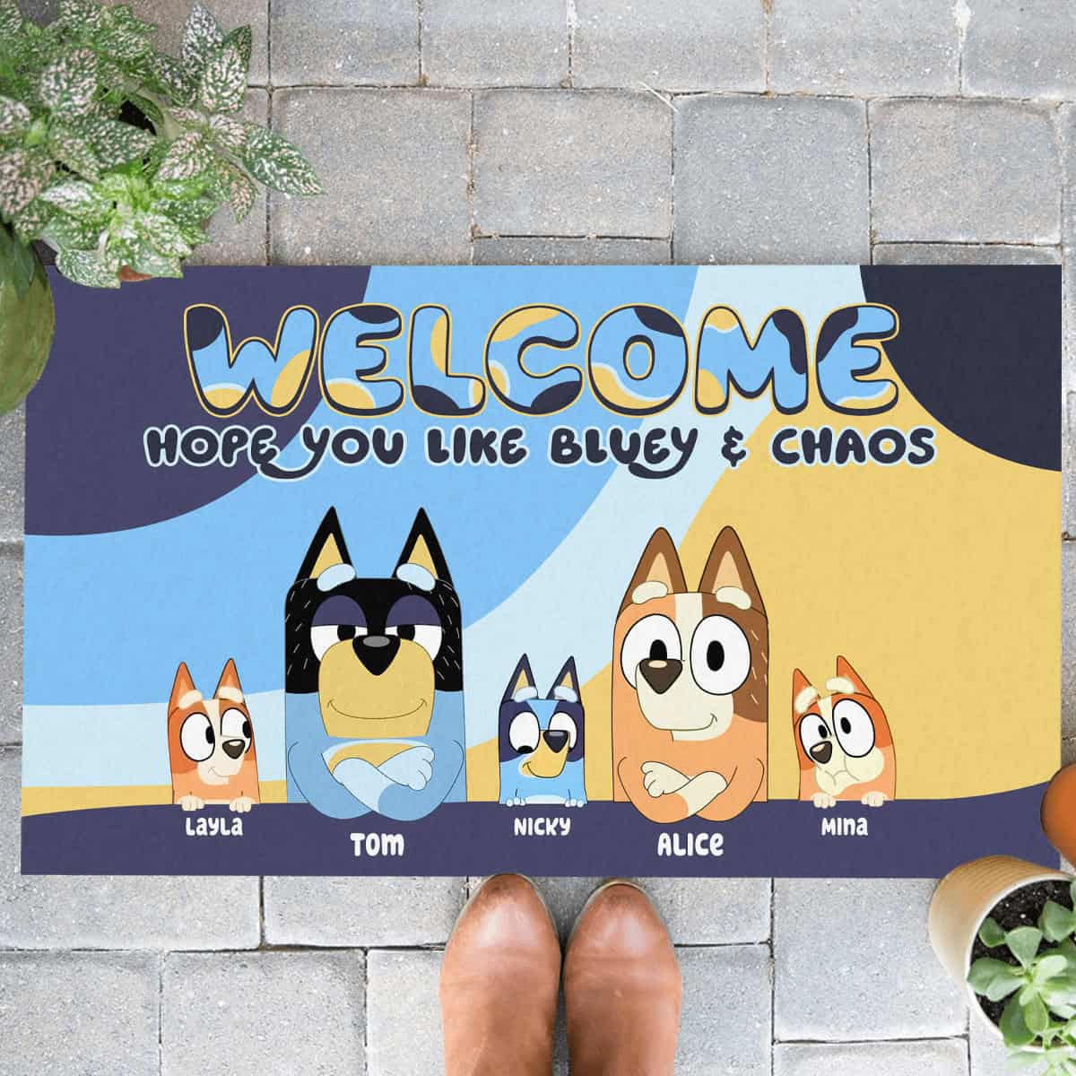 Welcome Hope You Like Bluey & Chaos, Cartoon Bluey Family
